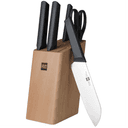 Набор кухонных ножей Xiaomi Huo Hou Fire Kitchen Steel Knife Set с подставкой (6 предметов) (HU0057)