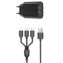 Зарядное устройство Wiwu Quick Fast Charger+3 in 1 Cables Combo Wi-U003