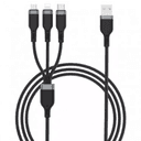 Кабель Wiwu Platinum USB-A to Micro+USB-C+iP Cable 